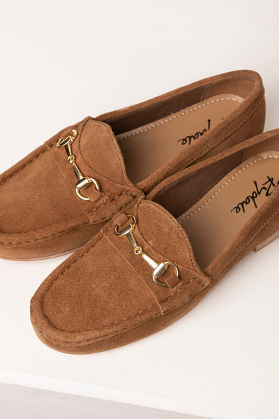 ladies tan suede loafers