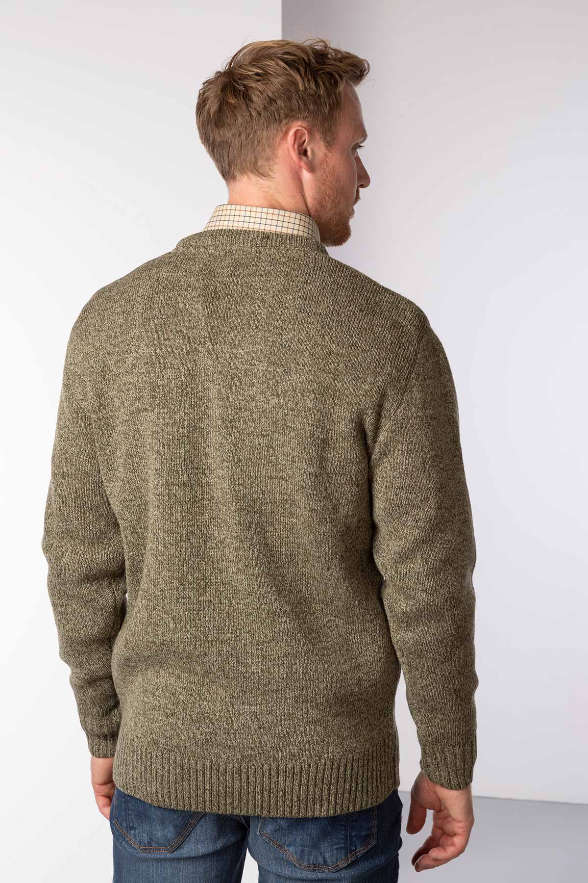 Mens Chunky Knit V-Neck Shooting Jumper UK | Rydale