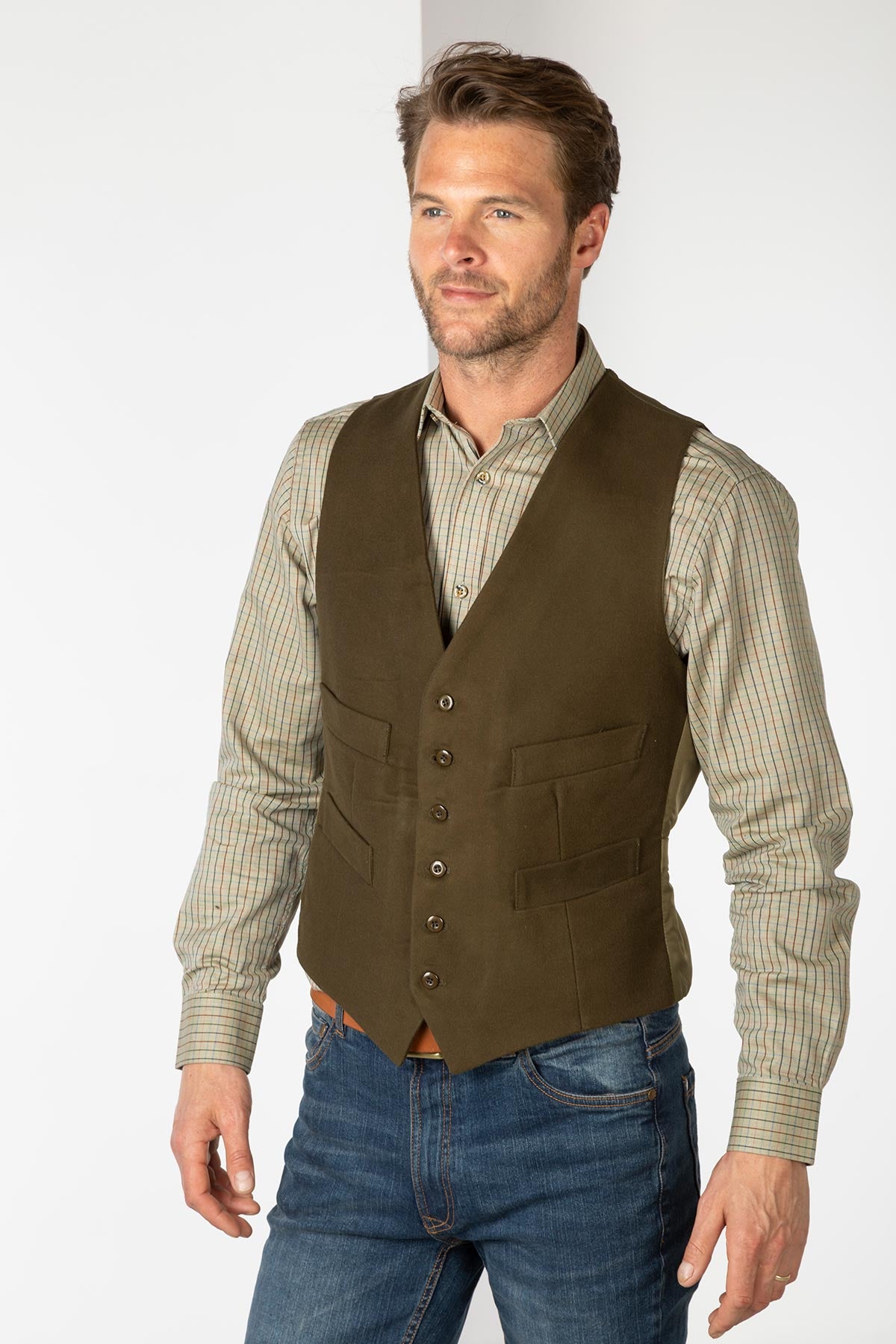 Men's Moleskin Front Waistcoat UK | Rydale