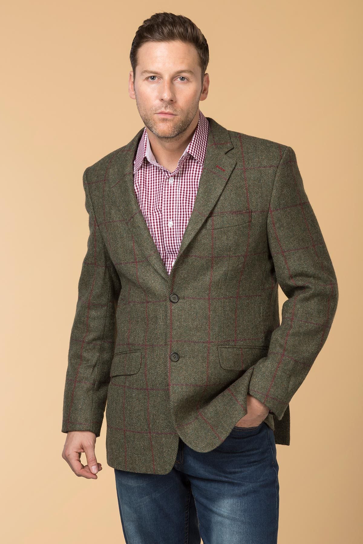 Mens Brown Checked Tweed Jacket UK | British Tweed Blazer | Rydale