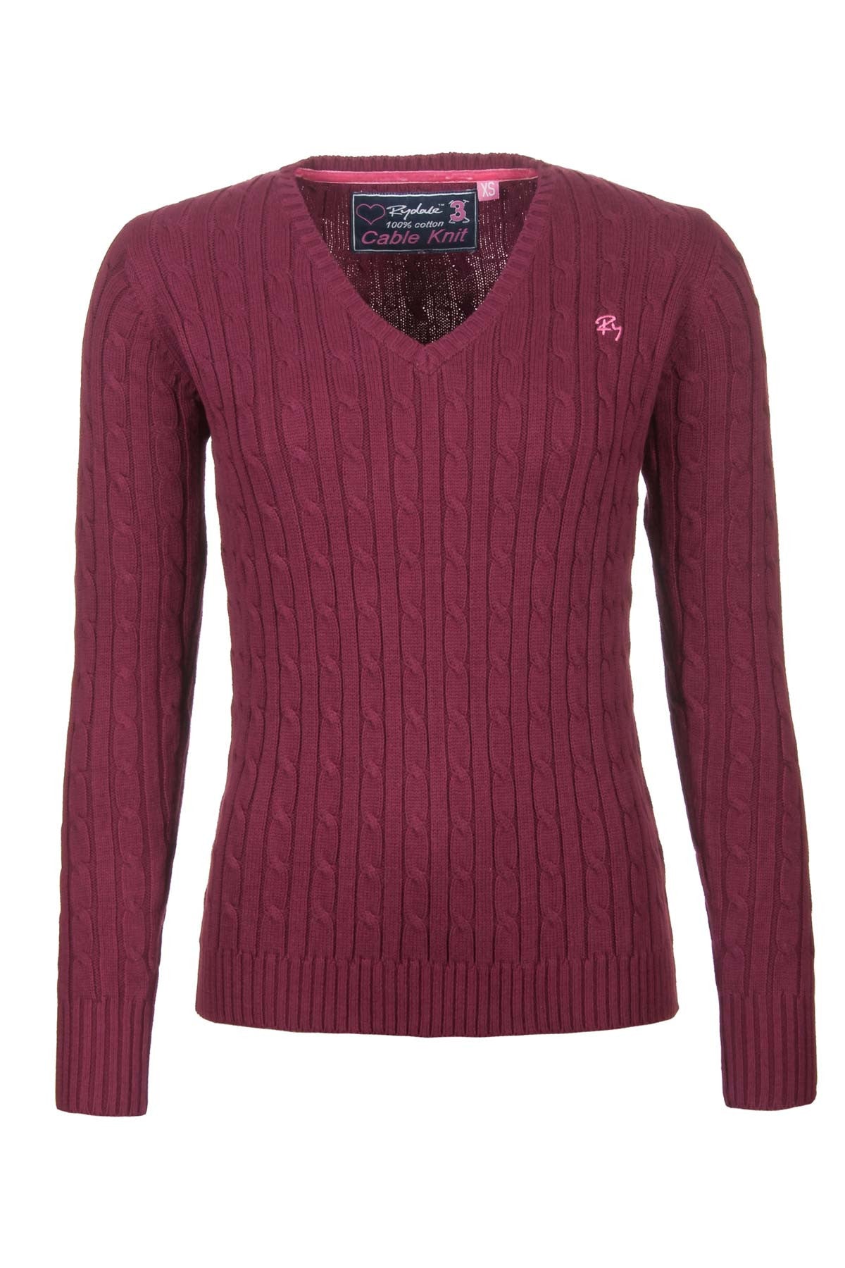 Ladies Cable Knit V Neck Jumper UK | Rydale