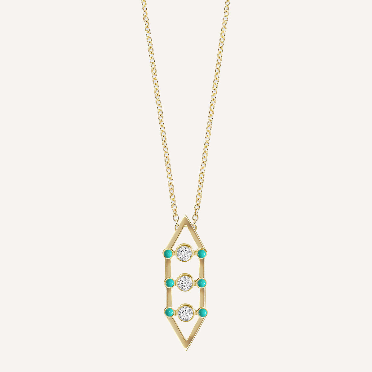 3 DOT KITE NECKLACE WITH TURQUOISE