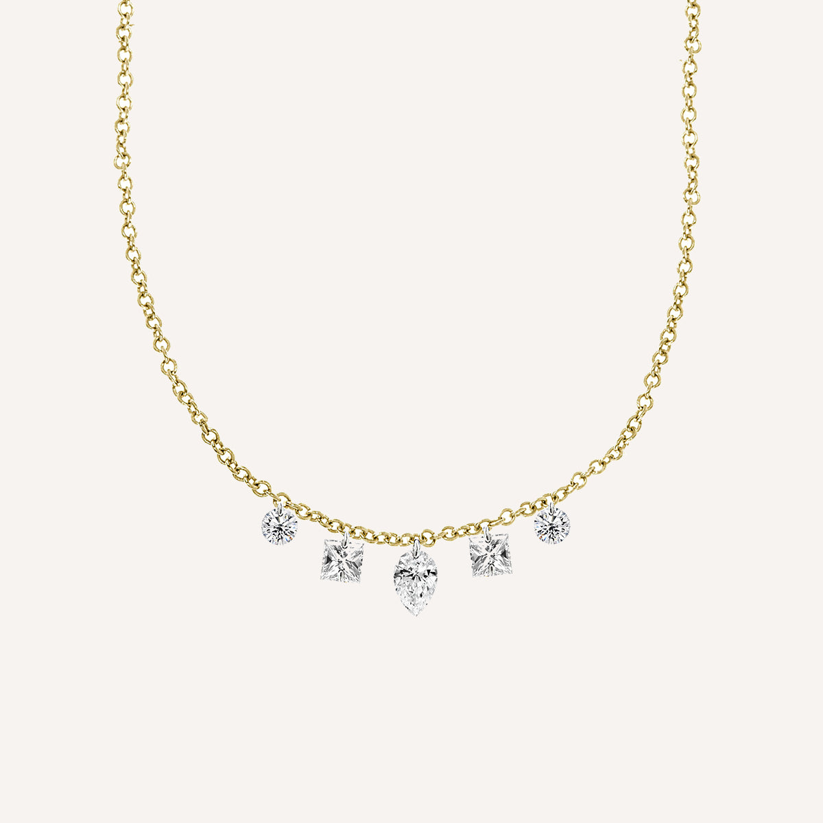 ART DECO FLOATING DIAMOND NECKLACE