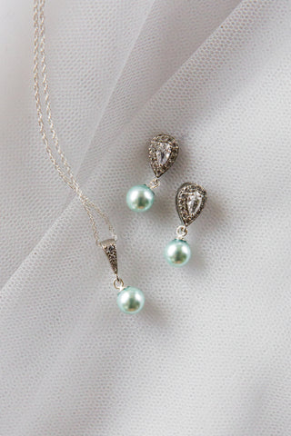 blue pearl bridal jewellery set