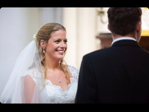 Teardrop Halo bridal jewellery set