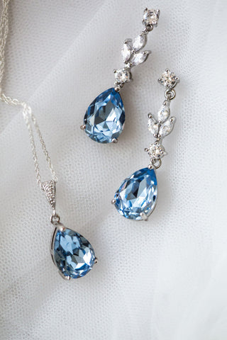 blue bridal jewellery set