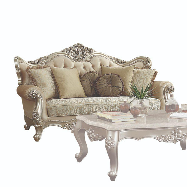 LV 01205 Lavish Classic Fabric & Antique Gold Finish Living Room Sorina  Collection By Acme Furniture