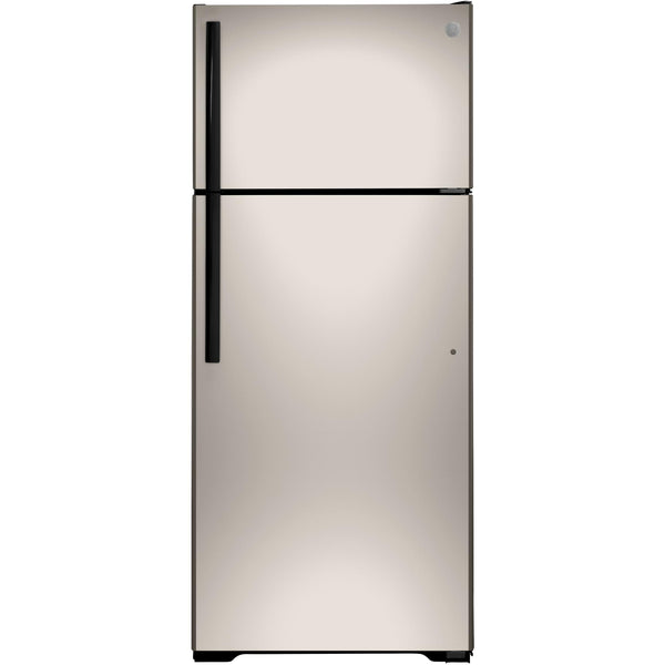 GE 28-inch, 16.6 cu.ft. Freestanding Top Freezer Refrigerator with Int