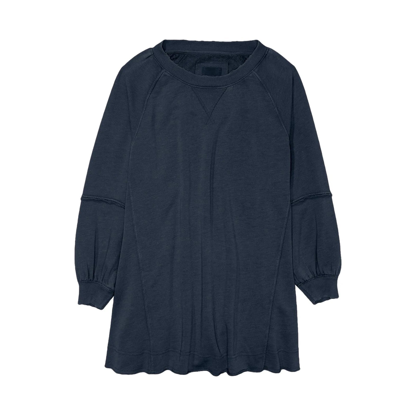 Women's Pullover Mini Dress, Solid Color Crew Neck, Casual Streetwear - Image 6