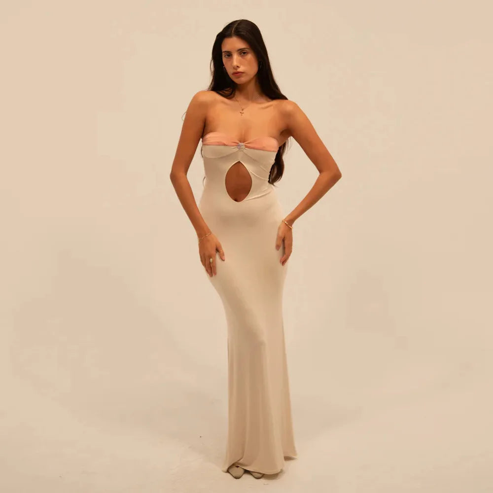 Strapless Sleeveless Backless Dress: Slim Fit Sexy Fashion Long Skirt - Image 2