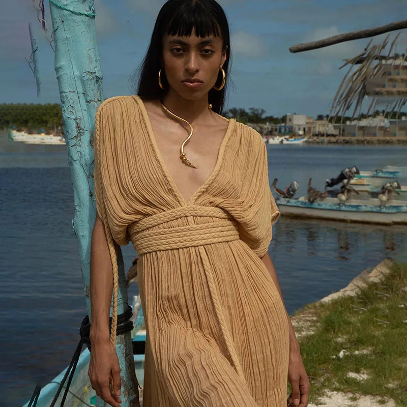 Boho Lace-Up Beach Cover Ups for Women - Image 8