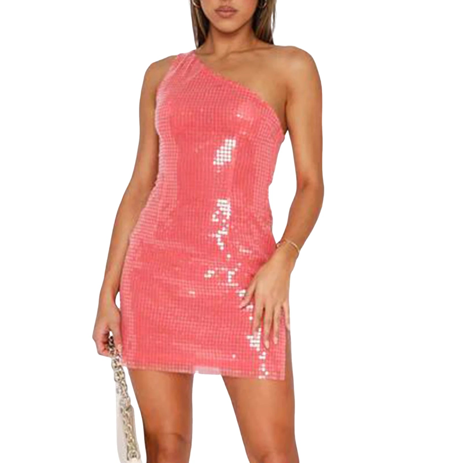 Solid Color Summer Tunic Dress with Side Slit - Image 6