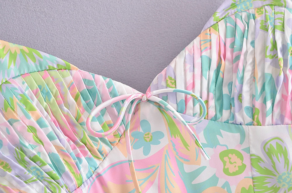 Pastel Floral Mini Cami Dress - Image 5