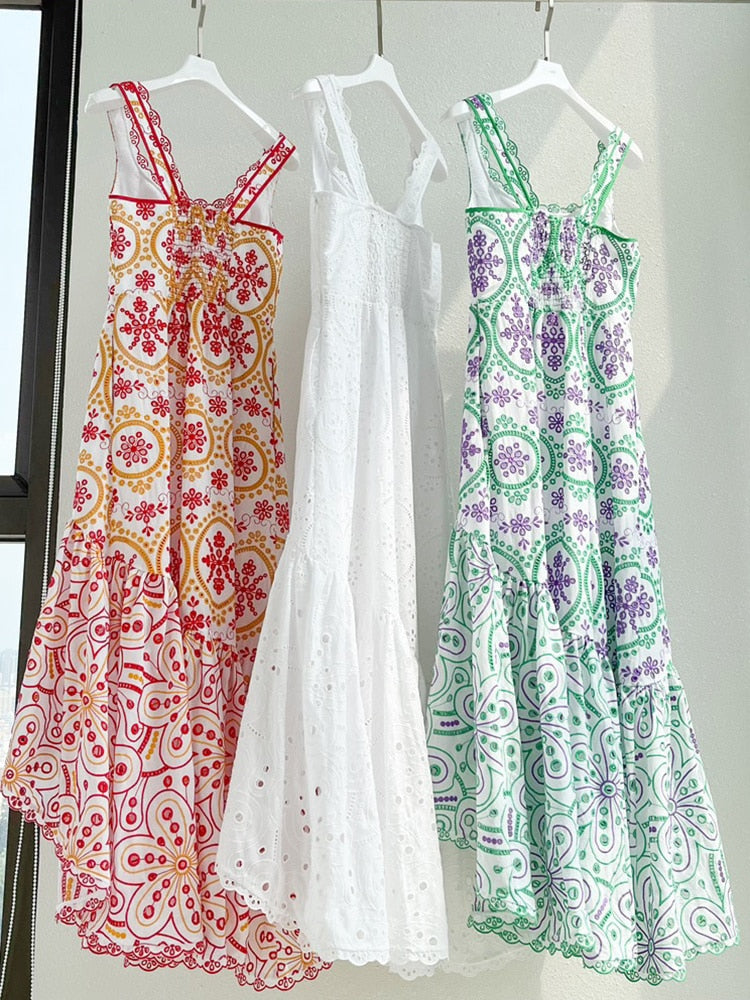 Embroidered Design Frill Midi Dress - Image 18