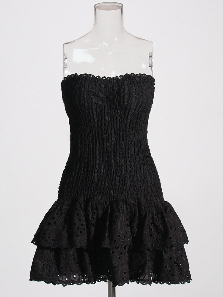 Printed Ruched Tube Mini Dress - Image 2