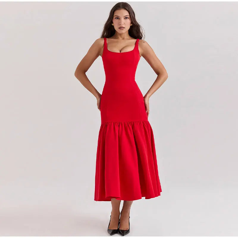 Strappy Pleated Midi Dress - Image 5