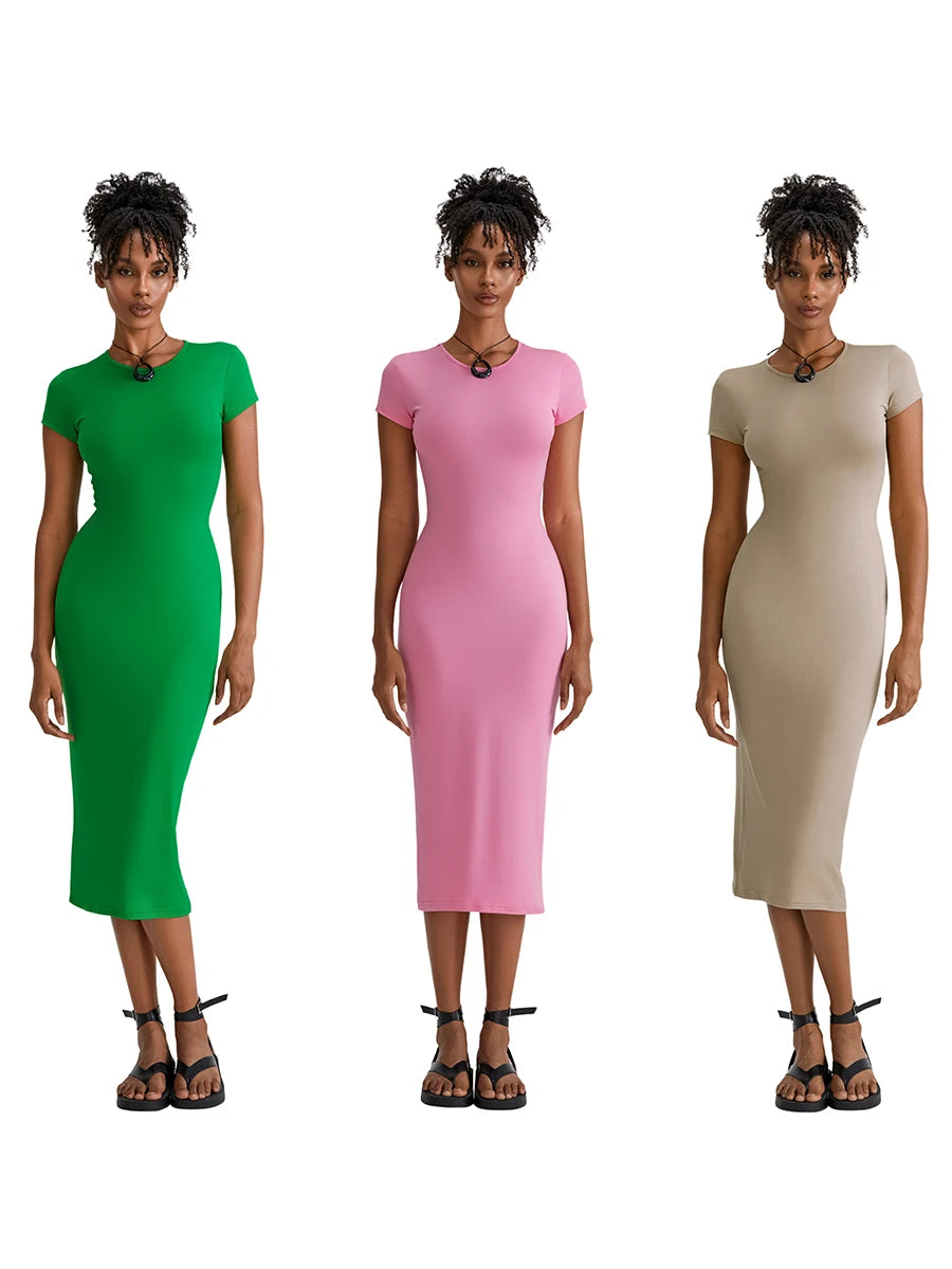 Fashionable Women's Short Sleeve T-shirt Dress for Summer Parties - Image 8