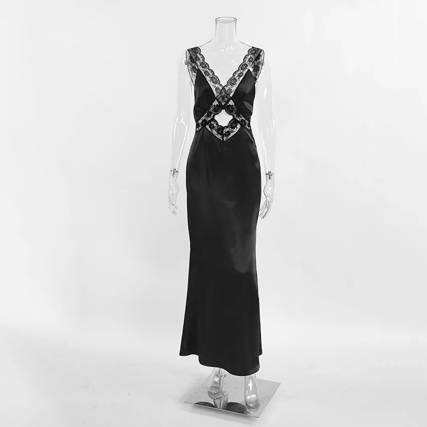 Chic Lace Suspender Dress with V-Neck for Summer Style - Image 7
