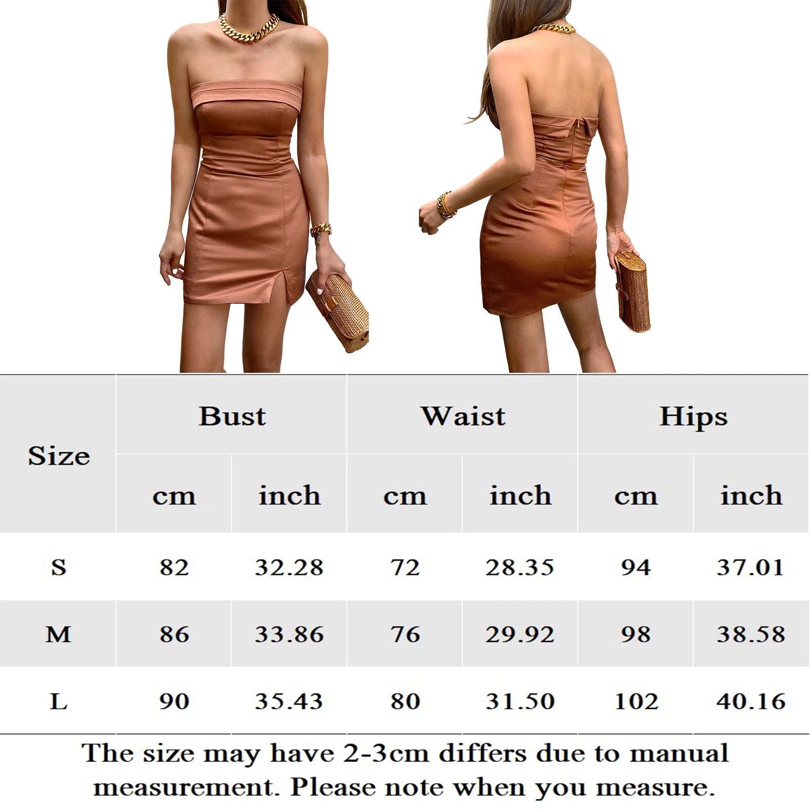 Satin Strapless Mini Dress with Side Split Homecoming Dress - Image 7