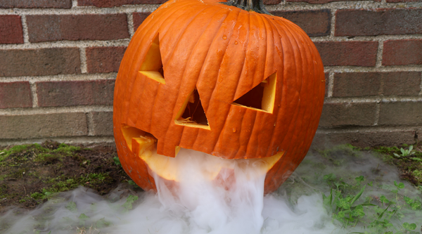 Pumpkin with dry ice