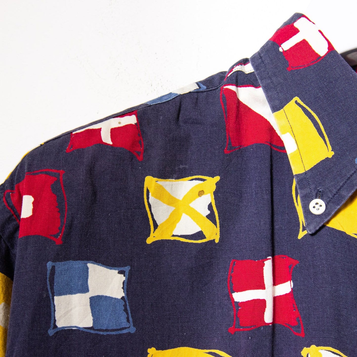 Nautica S/S Shirt Navy/Yellow/Red Large