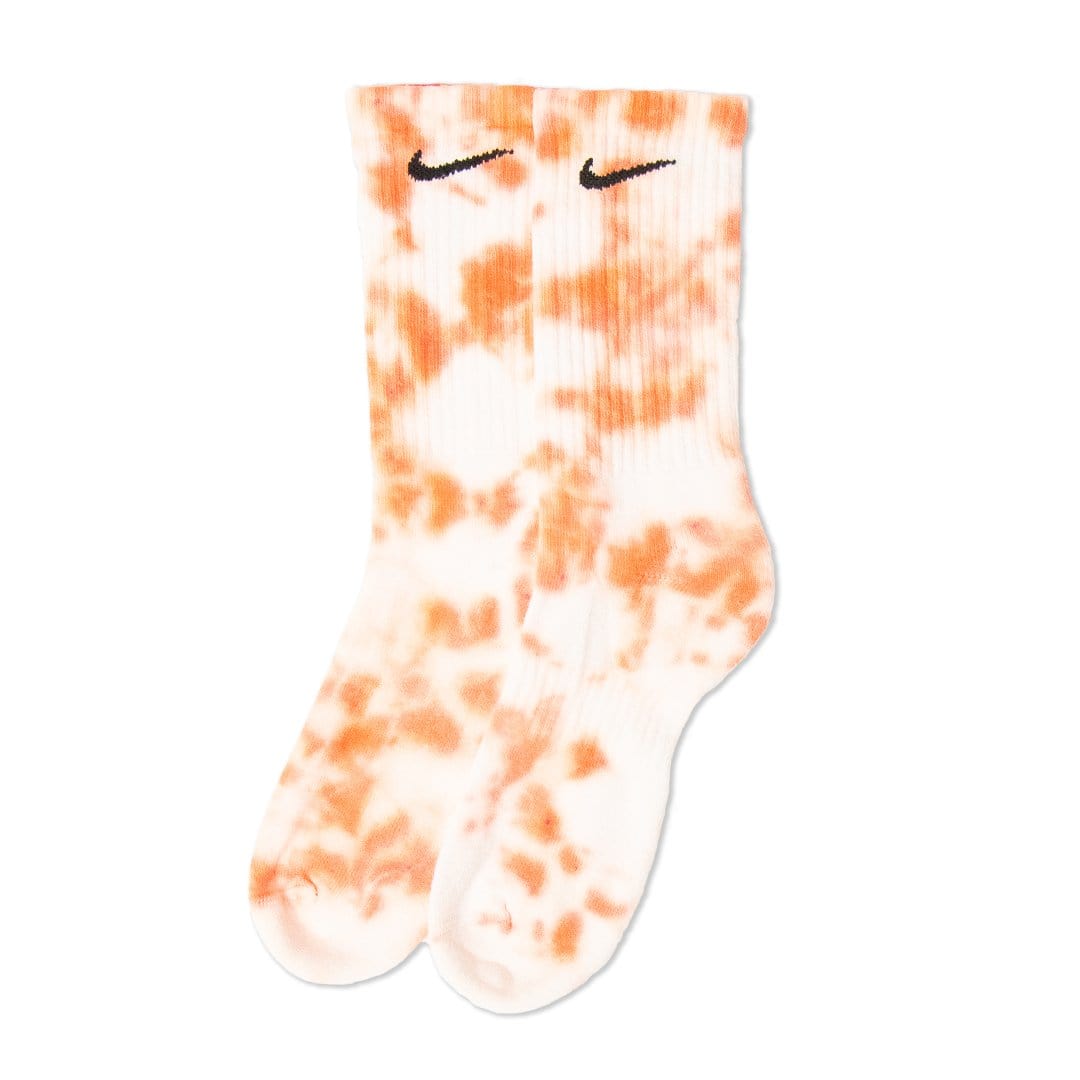 orange tie dye nike socks