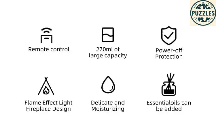 Ultrasonic Air Humidifier & Essential Oil Diffuser – Remote Control 2 - Puzolife - Puzzles of Life