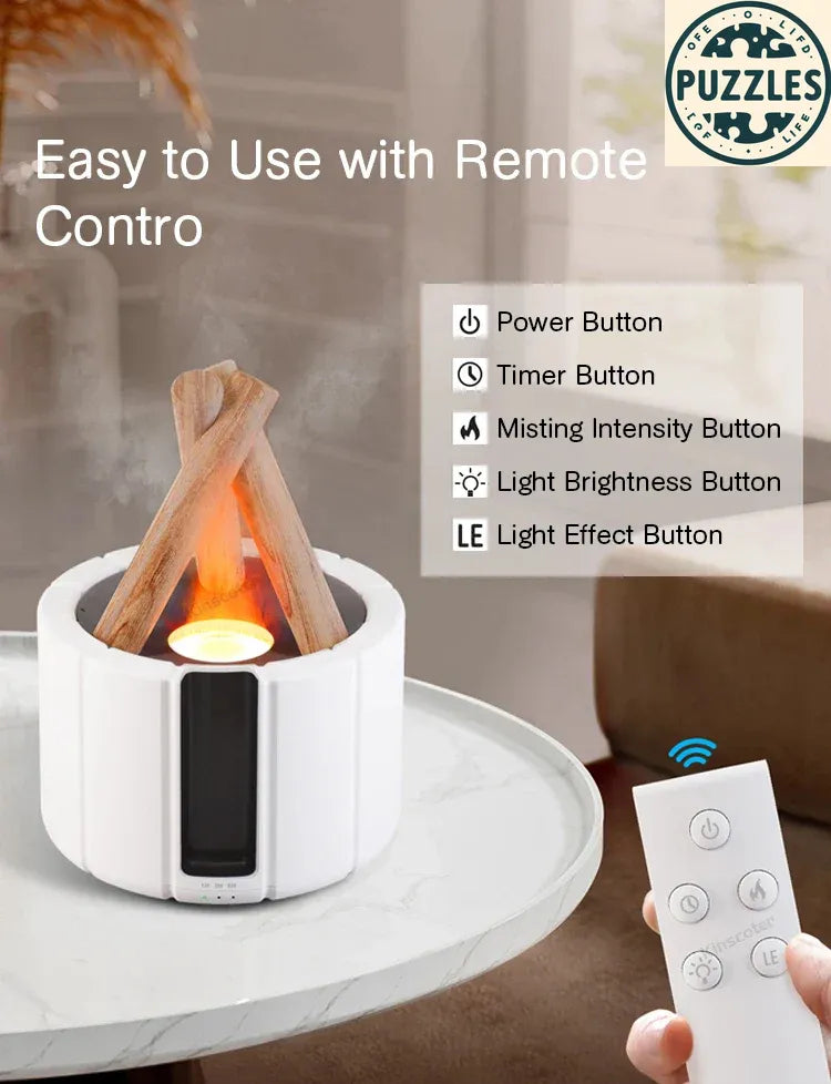 Ultrasonic Air Humidifier & Essential Oil Diffuser – Remote Control 2 - Puzolife - Puzzles of Life
