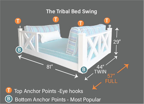 The Tribal Bed Swing Dimensions