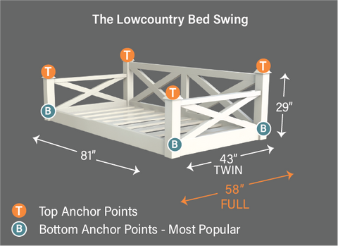 The Lowcountry Bed Swing Dimensions