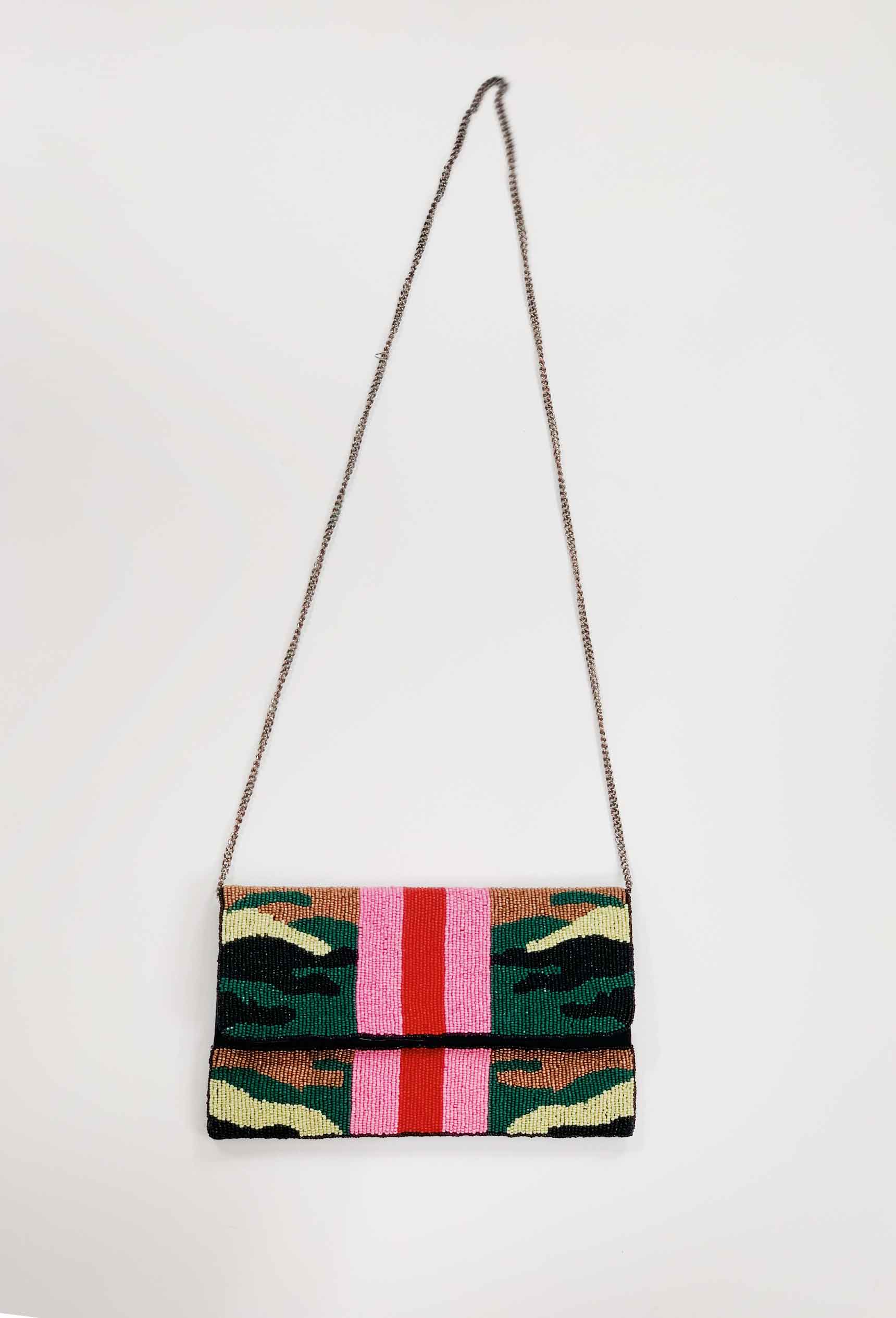Camouflage Beaded Handbag