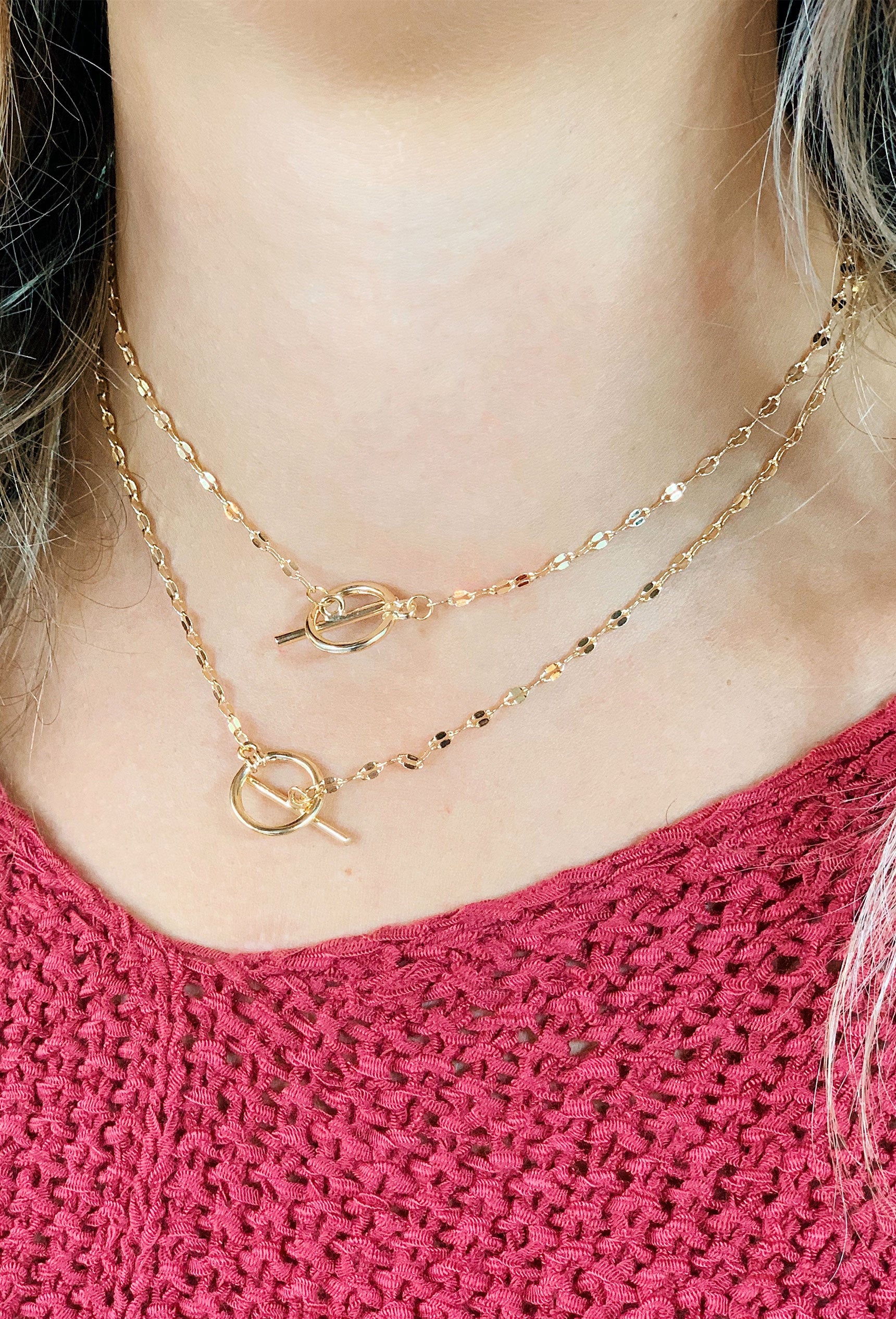 double layered gold necklace