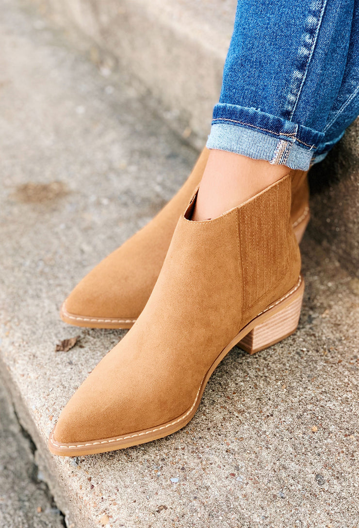 camel colored booties
