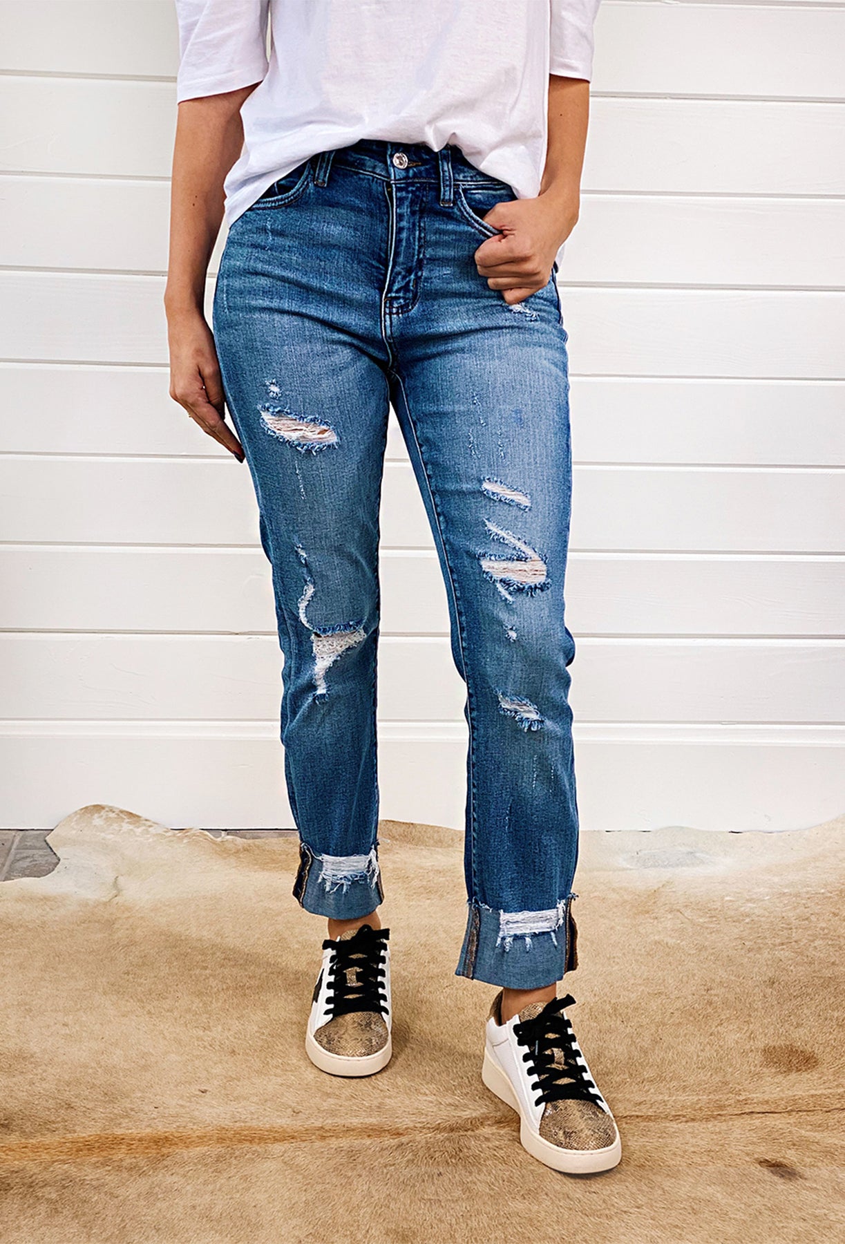 high rise slim straight jeans