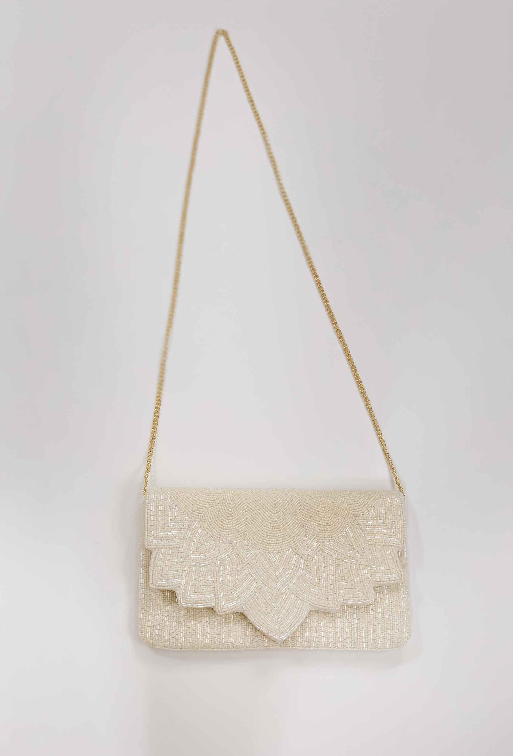 Ivory Gatsby Beaded Handbag