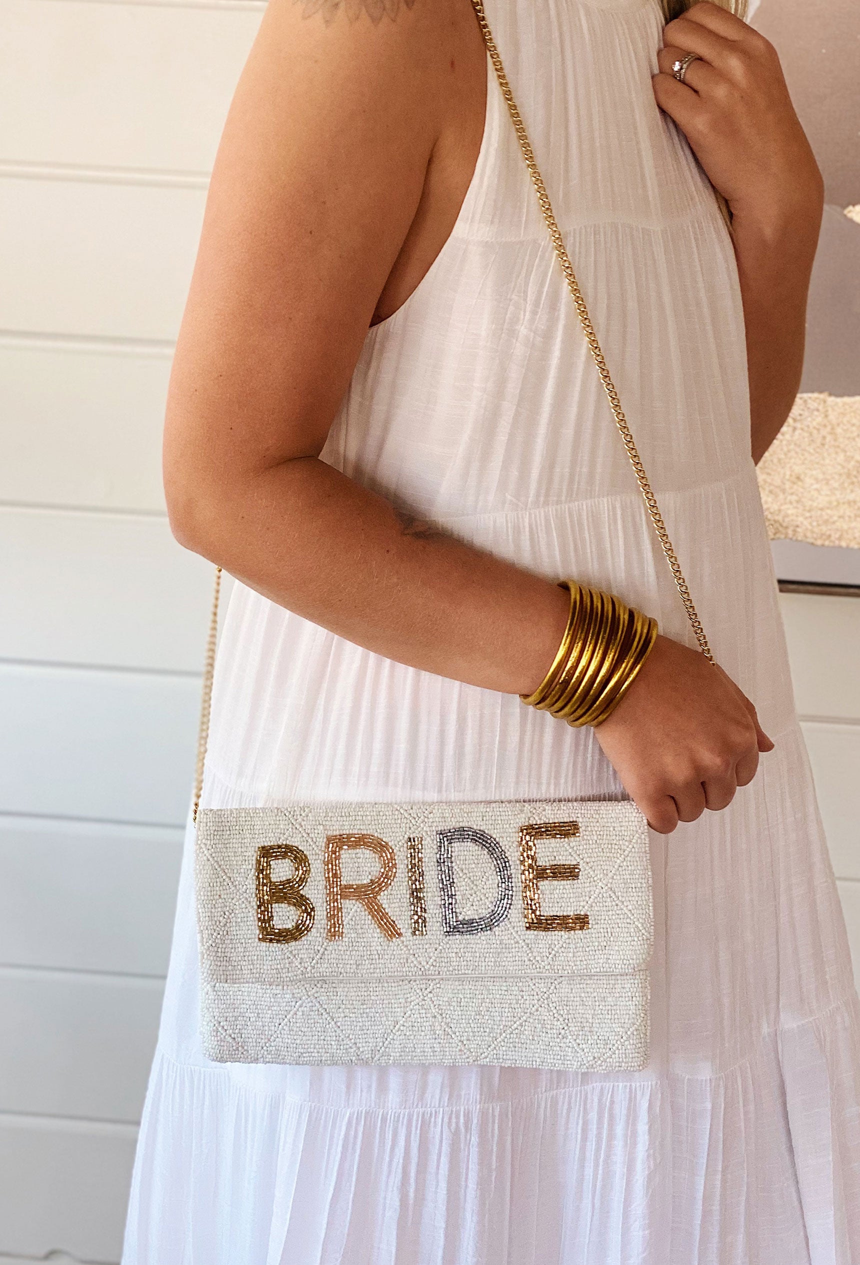 Metallic Bride Beaded Handbag