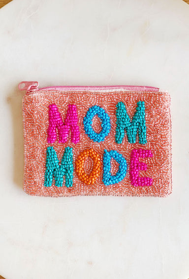 Heart Mom Beaded Coin Purse