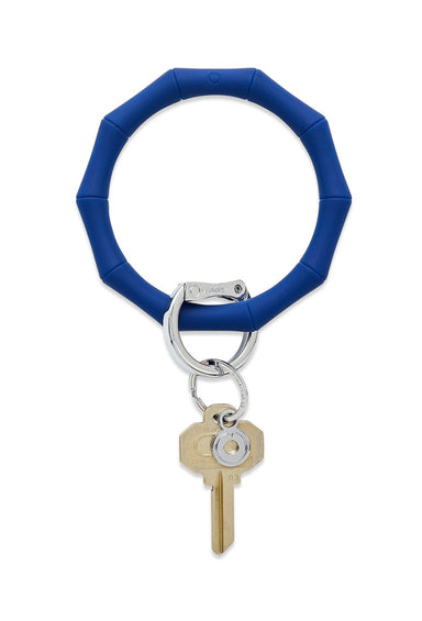 Silicone Big O® Key Ring - Midnight Navy Bamboo, dark navy bamboo inspired silicone key ring 