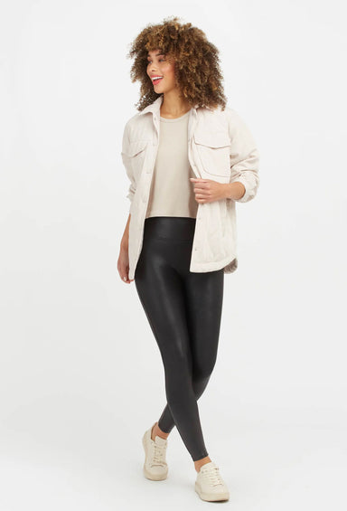 Spanx Leather Like tapered-leg mid-rise stretch faux-leather joggers Size  XL - $60 New With Tags - From Makisha