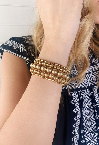 Chain Link Gold Stretch Bracelet, Groovy's, Gold