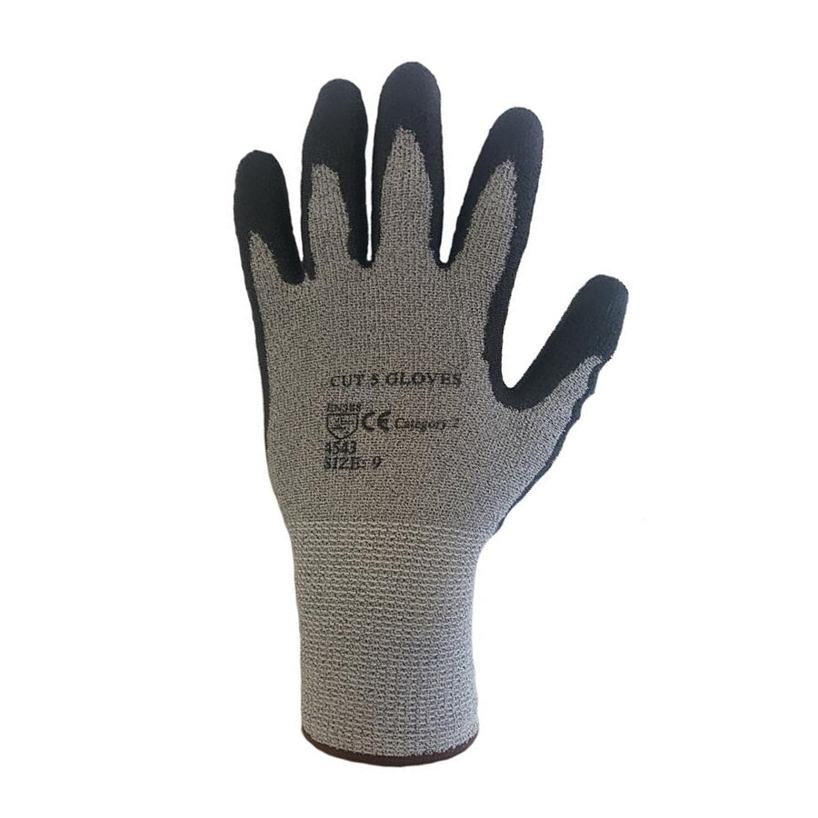 PU Coated Cut Level C Glove - Grey - Size 10 – Upwood Cleaning