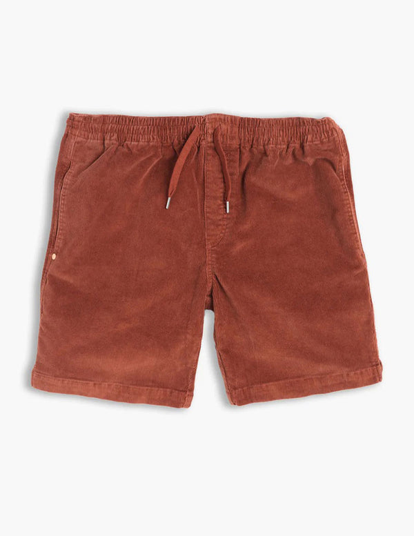 Washed Brown Men's Stretch Corduroy Easy Shorts