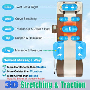 Full Body Massage Mat, 3D Body Stretching & Lumbar Traction - DJVWellnessandPets