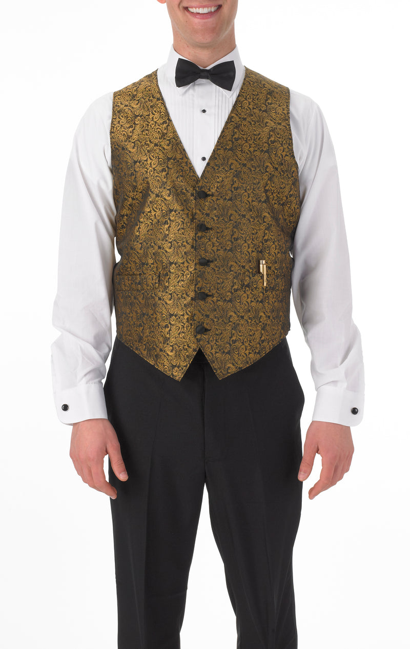 Men's Full Back Paisley Print Vest - 99tux