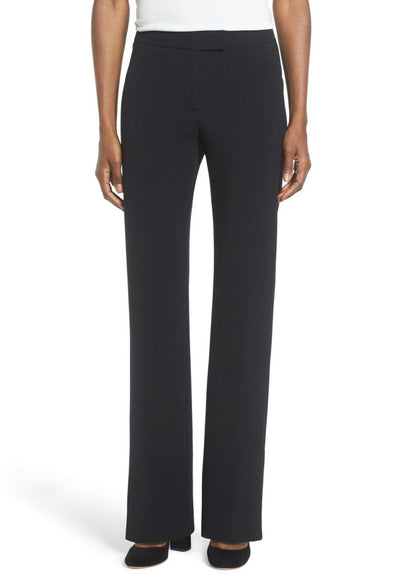 Women's Black, Flat Front, Contemporary Low Rise Dress Pants - 99tux
