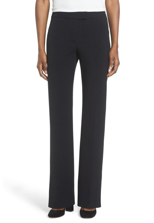 Women's Black, Flat Front, Contemporary Low Rise Dress Pants - 99tux