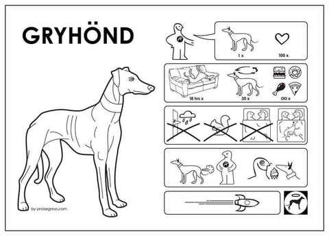 Blog Beitrag von paraperro Illustration in Ikea-Art von Greyhound bzw. Windhund