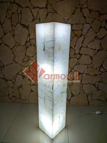 clase Analítico Deportista LÁMPARAS MOD. TORRE DE PIEDRA ÓNIX NATURAL 1 M DE ALTURA, 20X20, ENVIO –  Marmorell, Onix y Mármol