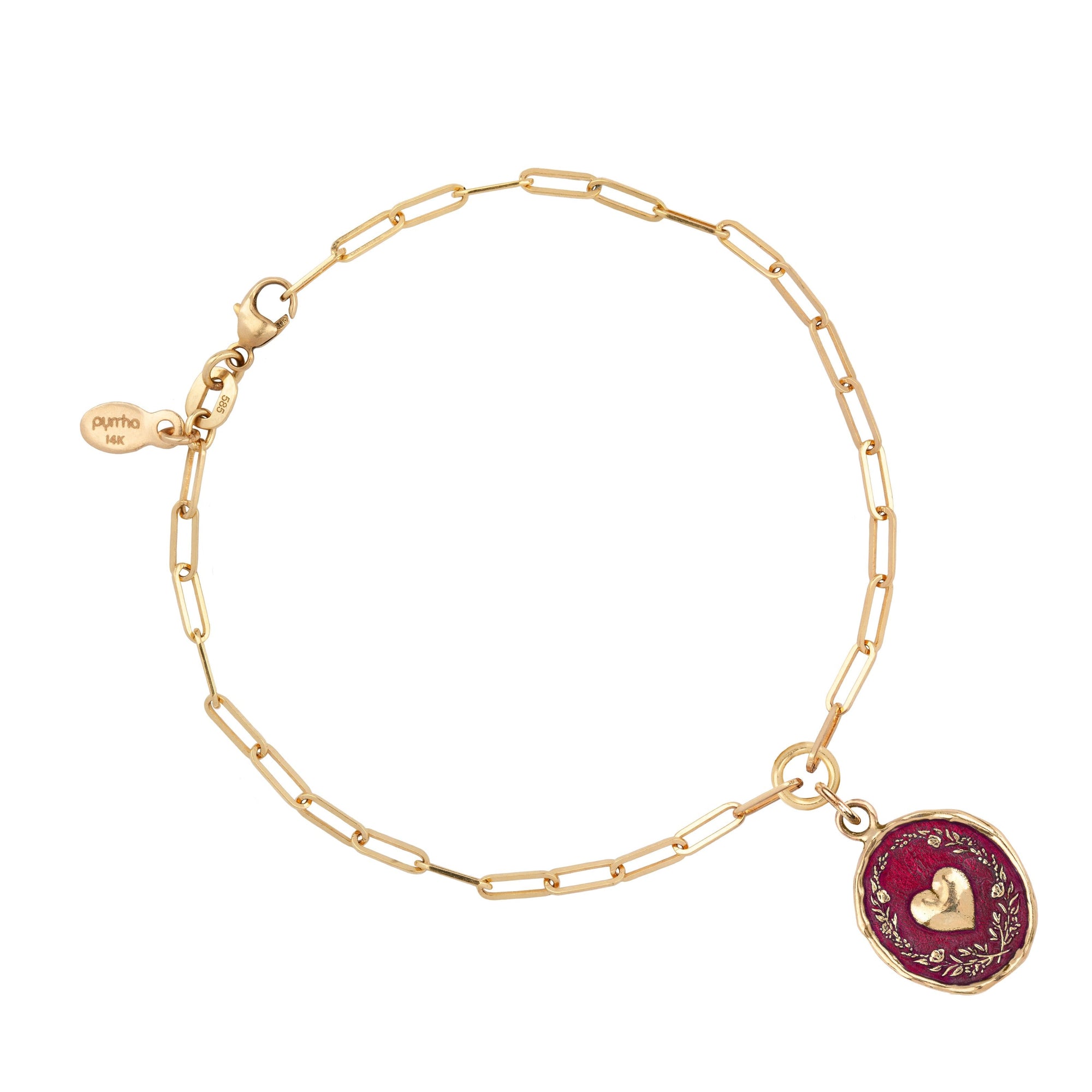 Self-Love 14K Gold Long Link Paperclip Chain Bracelet - True Colors
