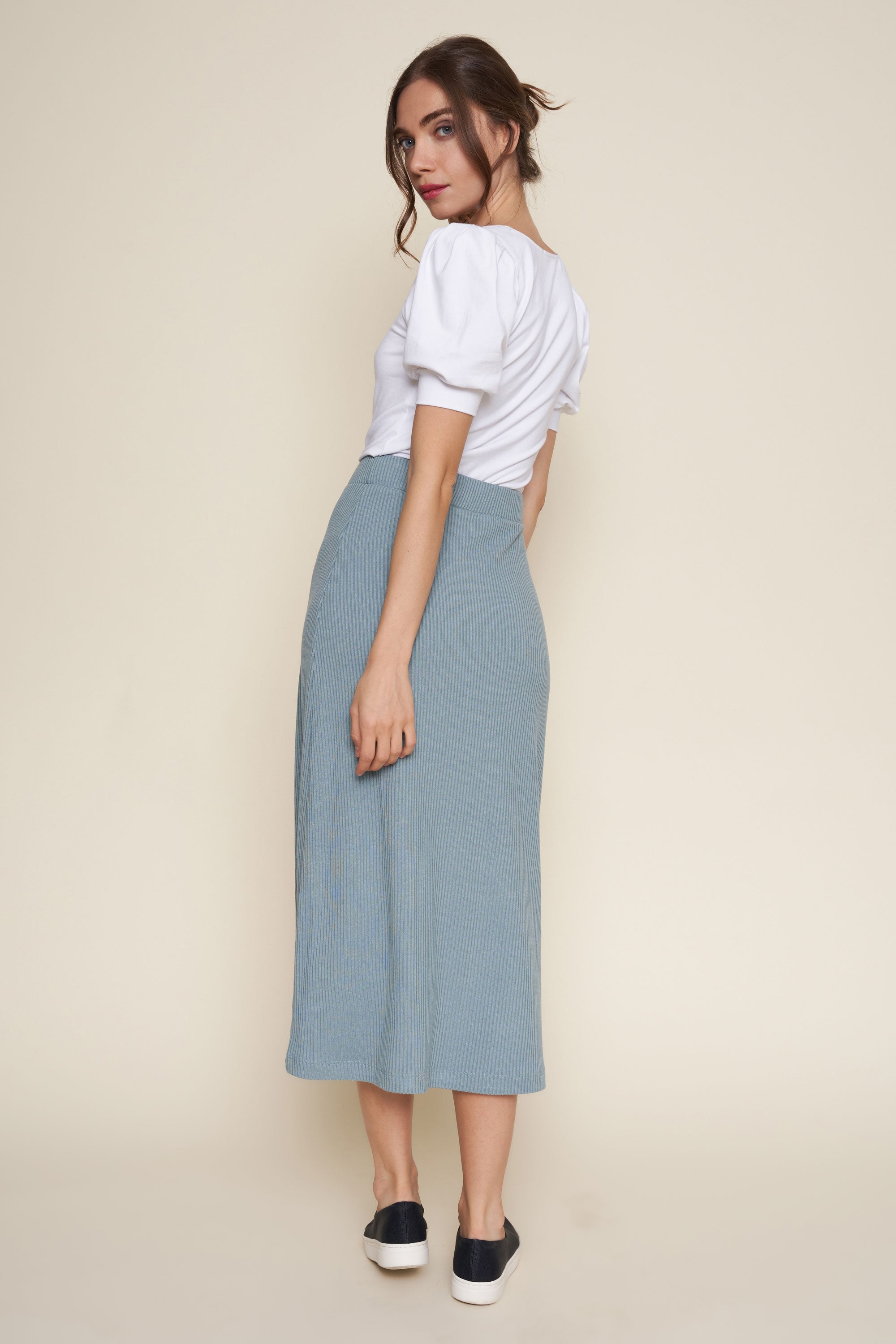 Finn Skirt in Lead Rib